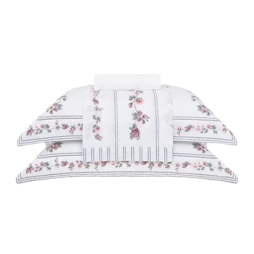 Jogo Lençol Queen 180 Fios Percalle Agath...