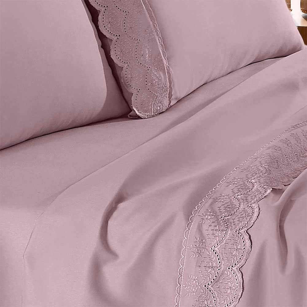 Jogo Queen Sonata Bord Ingles Renda Amy Rosa