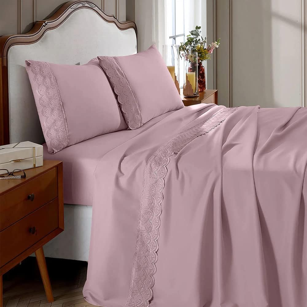 Jogo Queen Sonata Bord Ingles Renda Amy Rosa