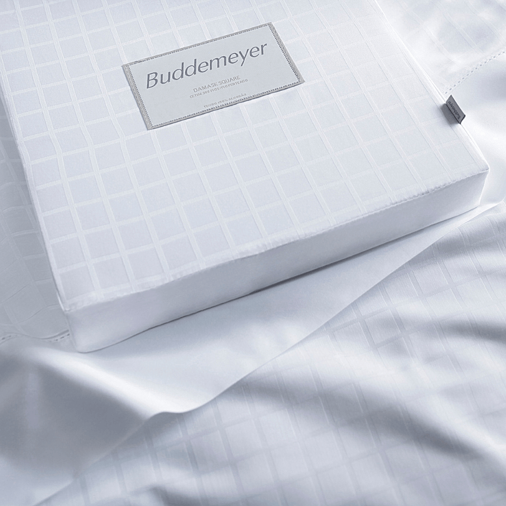 Jg de Cama S.King Demask Square Branco 30...