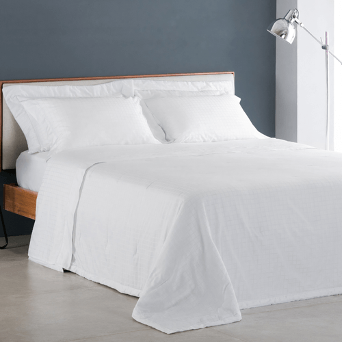Jg de Cama S.King Demask Square Branco 30...
