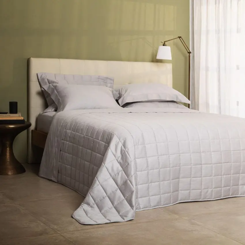 Jogo de Cama S.King Demask Stipes Prata 3...