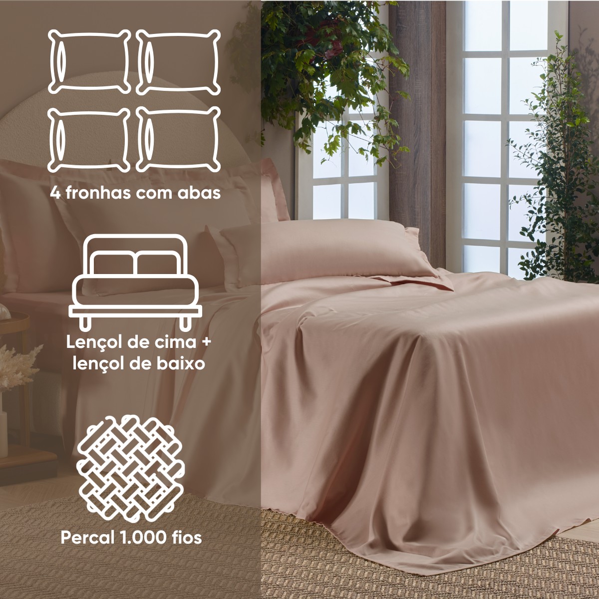 Jogo de Cama Casal 1000 fios Millenium Ap...